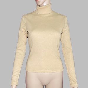 Y2K Express Fitted Nude Turtleneck Size Small